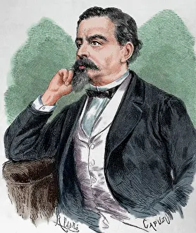 Genre: Francisco Camprodon Lafont (1816-1870). Engraving. Colored