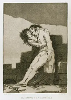 Plaque: Francisco Goya (1746-1828). Caprices. Plaque 10. Love and d