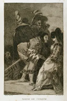 Plaque: Francisco Goya (1746-1828). Caprices. Plaque 6. Nobody knows