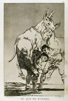 Plaque: Francisco Goya (1746-1828). Caprices. Plaque 42. Thou who ca