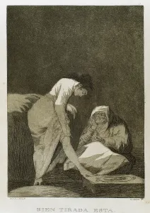 Plaque: Francisco Goya (1746-1828). Caprices. Plaque 17. It is nicel
