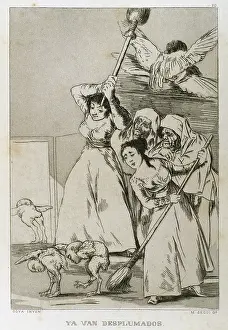 Plaque: Francisco Goya (1746-1828). Caprices. Plaque 20. There they