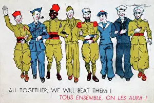 Linked: Franco British propaganda postcard dated 1944
