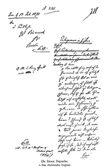 Benedetti: Franco-Prussian War 1870 - 1871, Ems Dispatch