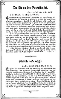 Henrich: Franco-Prussian War 1870 - 1871, Ems Dispatch
