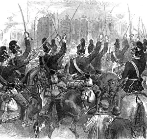 Flourishing: Franco-Prussian War. Bavarian Light dragoons Passing the Hea