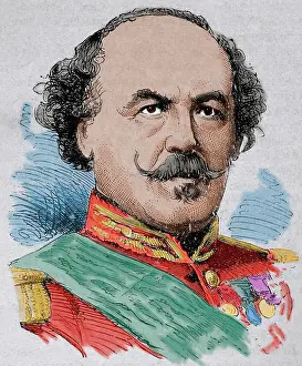 Fran Ois: Francois Certain-Canrobert (1809-1895). Engraving. Colored