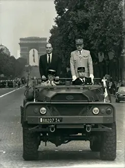 Perier: Francois Mitterrand on Bastille Day, Champs Elysees, Paris