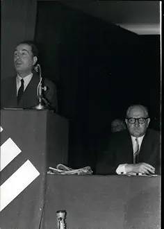 Mollet: Francois Mitterrand and Guy Mollet, party conference