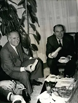 Lefts: Francois Mitterrand and Jacques Sallebert, breakfast