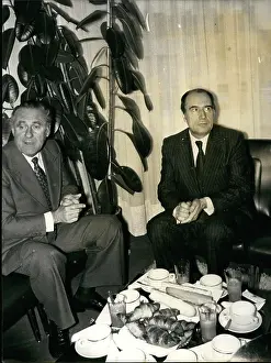 Lefts: Francois Mitterrand and Jacques Sallebert, breakfast