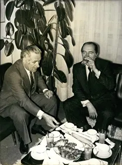 Lefts: Francois Mitterrand and Jacques Sallebert, breakfast