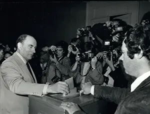Mitterrand: Francois Mitterrand voting in presidential election