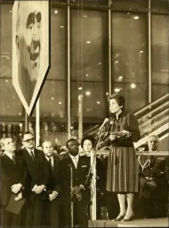 Pompidou: Francoise Giround at opening of Pompidou Centre, Paris