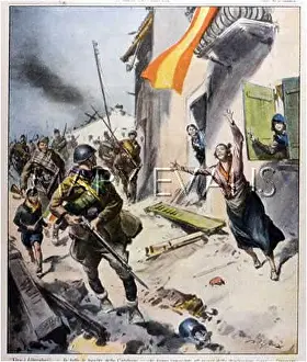 Sympathisers: FRANCO'S TROOPS WELCOMED
