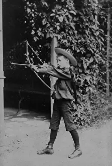 Lcgr1305: Franklin D. Roosevelt at age 10 with a bow and