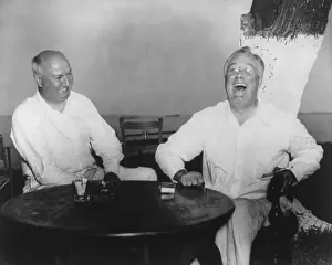 Administrations: Franklin Roosevelt, laughing, with James Farley