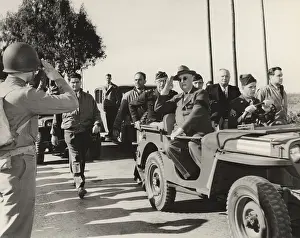 Jeeps: Franklin Roosevelt reviewing troops at Rabat