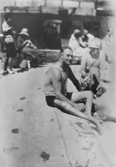 Paralyzed: Franklin Roosevelt sitting beside Warm Springs