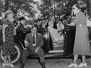 Outfitted: Franklin Roosevelt at the wheel of his specially ?
