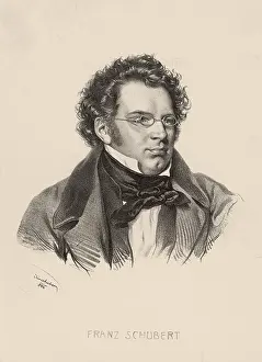 Kriehuber: Franz Schubert. Lithography by Josef Kriehuber