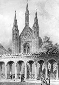 Klosterstraße: The Franziskaner-Klosterkirche in Berlin, around 1840