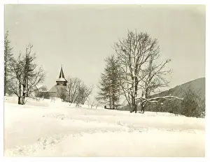 Reversed: Frauenkirch, near Davos, Grisons, Switzerland, in winter (re
