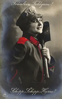 Fraulein: Fraulein Feldgrau on a WW1 postcard