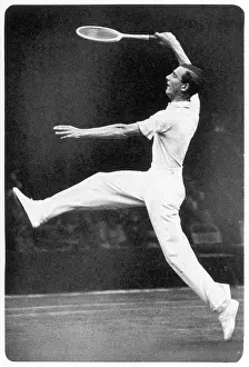 Fred Perry returning a serve