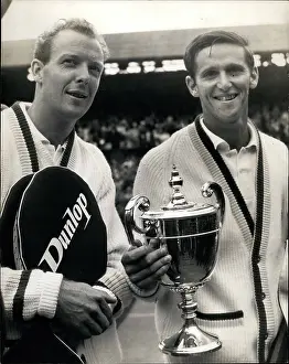Stolle: Fred Stolle and Roy Emerson after match, Wimbledon