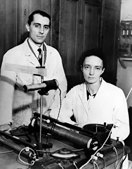 Joliot: Frederic and Joliot-Curie at their laboratory