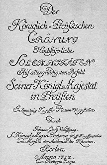 Glorification: Frederick I, 11.7.1657 - 25.2.1713, King in Prussia
