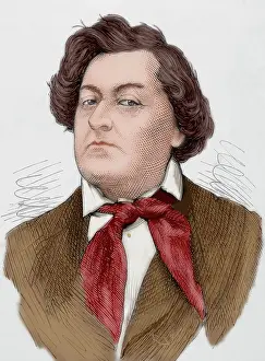 Boulevard: Frederick Lemaitre (1800-1876). Portrait. Colored engraving