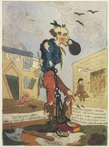 Peterloo: Free-born Englishman satire, after Peterloo