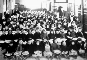 Dinners: Free dinners for poor children, St. Luke's Church, Millwall