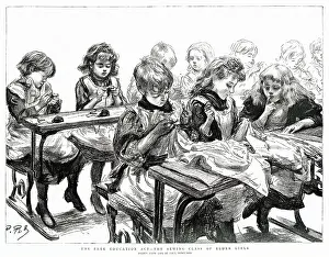 Pinafores: Free Education Act - Sewing Class 1891