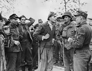 Lcgr1509: Freed Polish prisoner (center) of Dachau confronts