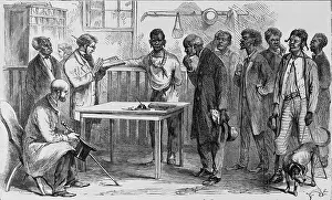 Freedmens: Freedmen at a voter registration office, ?