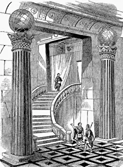 Globes: freemason, entrance to the temple of a Masonic