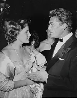 Filmball: The French actor Jean Marais with the Austrian actress