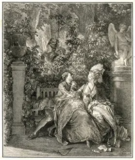 Prospective: French aristocratic couple in a garden