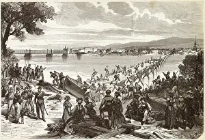 Predominantly: FRENCH BRIDGE OF BOATS