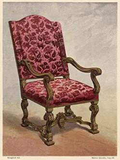 Upholstered: FRENCH C17 ARMCHAIR