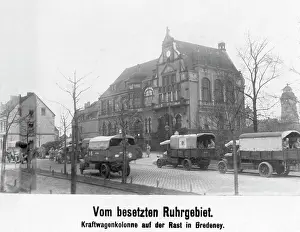 Essen: French car convoy in Essen, 1923