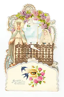 Filigree: French card, souvenir of first communion