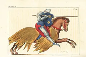 Mifliez: French cavalry charging with lance, 12th century
