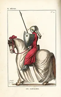 Mifliez: French cavalry knight in armor, 10th to 12th century