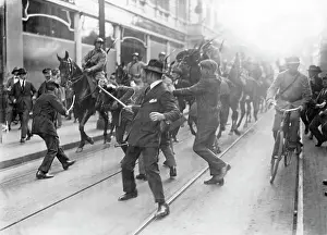 Apart: French cavalrymen intervene between separatists and their op