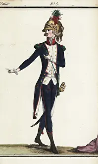 Chasseur: French chasseur in uniform, 1790