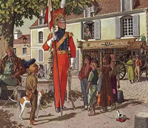 Admire: French children admire Soldier
